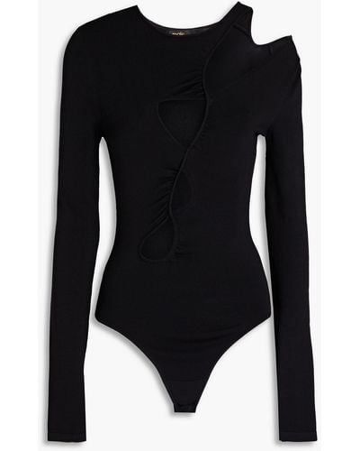 Maje Mabille Cutout Knitted Bodysuit - Black