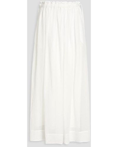 Brunello Cucinelli Bead-embellished Organza Maxi Skirt - White