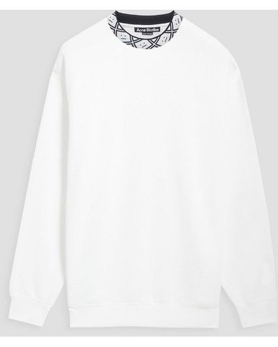 Acne Studios Jacquard-trimmed Fleece Sweatshirt - White