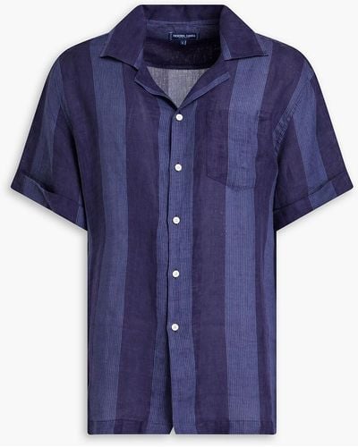 Frescobol Carioca Thomas Striped Linen Shirt - Blue