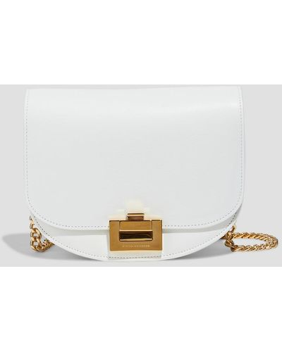 Victoria Beckham Box With Chain Leather Shoulder Bag - White