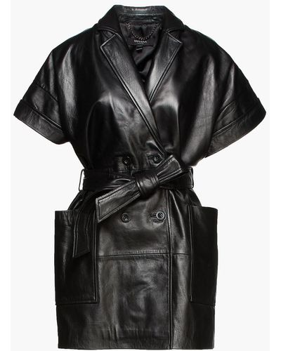 Muubaa Belted Leather Mini Dress - Black