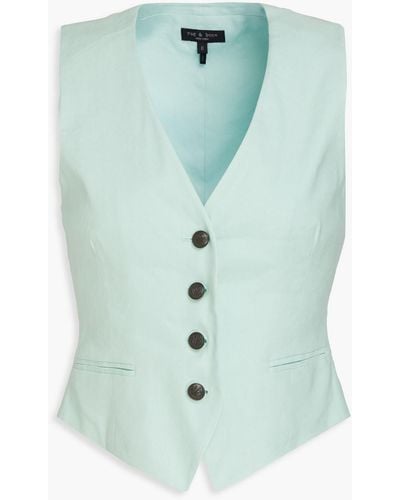 Rag & Bone Priya Linen-blend Vest - Green