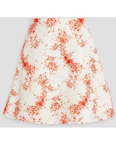 Valentino Garavani Floral-print Cotton And Silk-blend Twill Mini Skirt - Pink