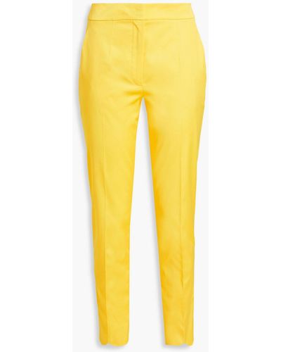 Moschino Scalloped Cotton-blend Tapered Trousers - Yellow