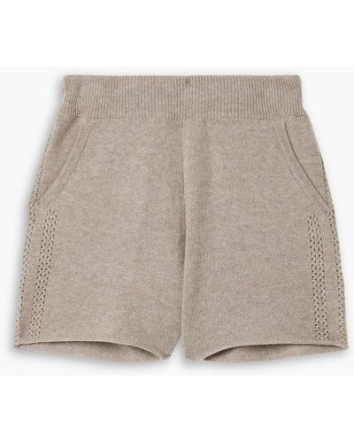 LeKasha Morzine Pointelle-knit Cashmere Shorts - Natural