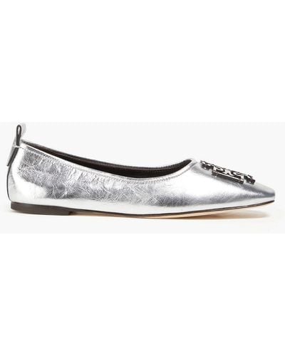 Tory Burch Leather Ballet Flats - White
