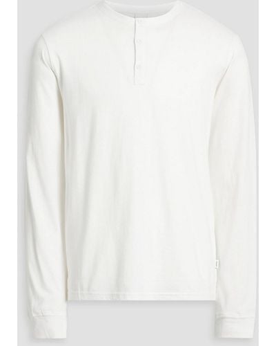 Onia T-shirt aus jersey aus einer baumwoll-modalmischung mit henley-kragen - Weiß