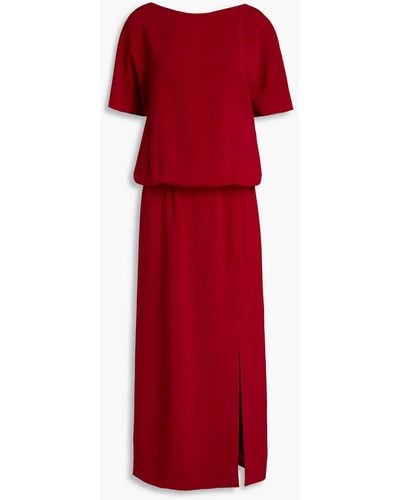 Valentino Garavani Gathe Crepe Maxi Dress - Red