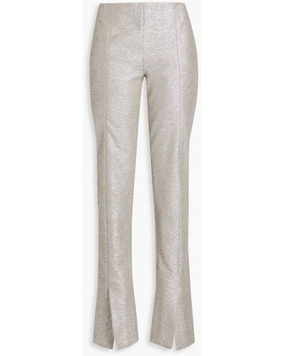 Zimmermann Cotton-bouclé Straight-leg Trousers - Grey