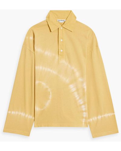Acne Studios Tie-dyed Cotton-jersey Polo Shirt - Yellow