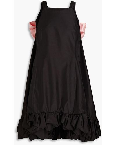 Huishan Zhang Ruffled Taffeta Dress - Black