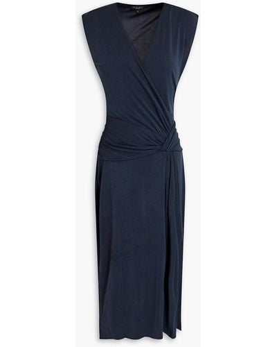 Rag & Bone Christy Wrap-effect Modal-blend Jersey Midi Dress - Blue