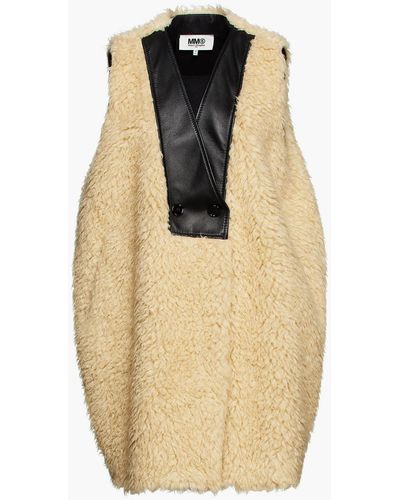 MM6 by Maison Martin Margiela Oversized Faux Shearling Vest - Natural