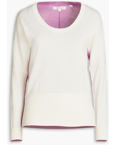 Chinti & Parker Bella Two-tone Cotton Sweater - White