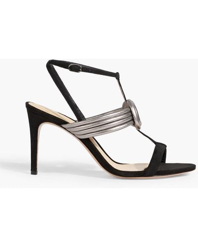 Alexandre Birman Knotted Leather And Suede Sandals - Metallic