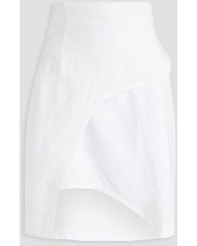 IRO Lodi Asymmetric Tm And Linen-blend Crepe Wrap Skirt - White