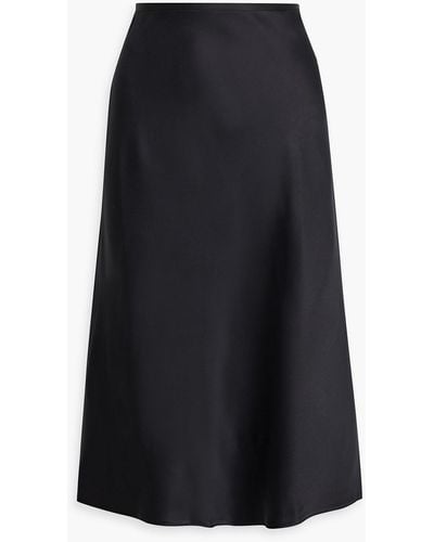 Iris & Ink Margot Satin-crepe Midi Skirt - Black