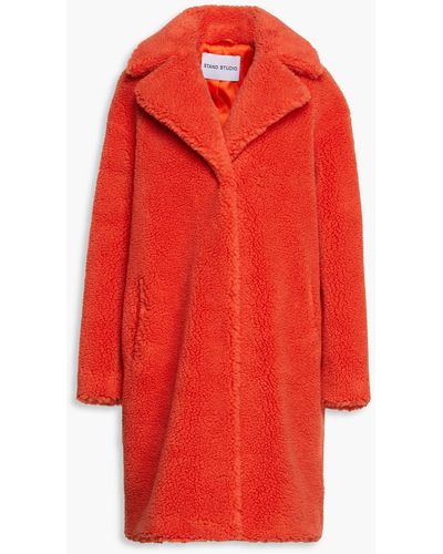 Stand Studio Camille Faux Fur Coat - Red