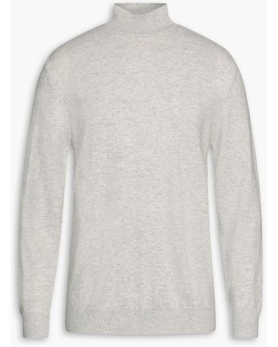 N.Peal Cashmere Mélange Cashmere Turtleneck Sweater - White