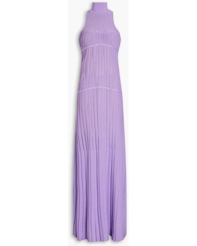 Hervé Léger Burnout Bandage Maxi Dress - Purple