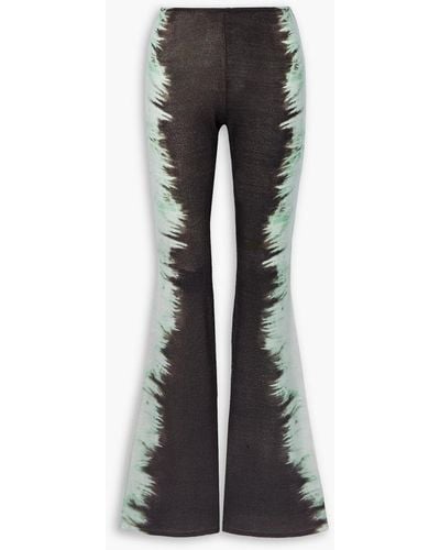 16Arlington Koro Tie-dyed Merino Wool Flared Pants - Black