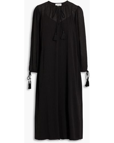Antik Batik Lilou Tasselled Cotton-gauze Midi Dress - Black