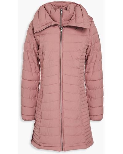DKNY Quilted Shell Hooded Jacket - Pink