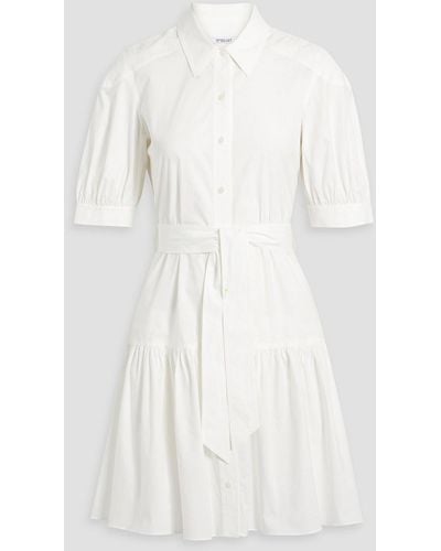 10 Crosby Derek Lam Luma Cotton-blend Poplin Mini Shirt Dress - White