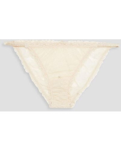 Love Stories Isabel Leavers Lace Low-rise Briefs - White