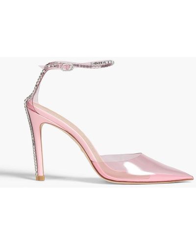 Stuart Weitzman Glam 100 Crystal-embellished Pvc Court Shoes - Pink