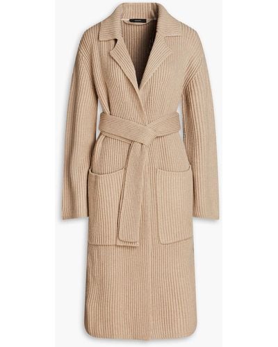 JOSEPH Ribbed Cotton, Wool And Cashmere-blend Coat - Natural