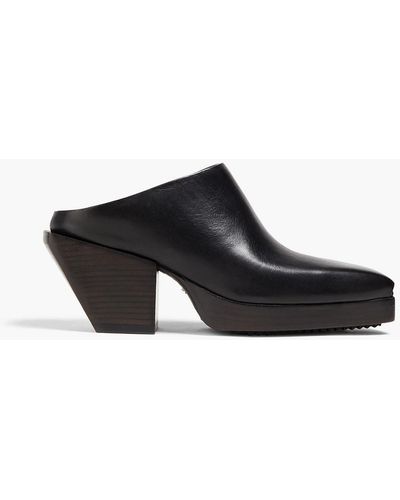 Rick Owens Leather Mules - Black