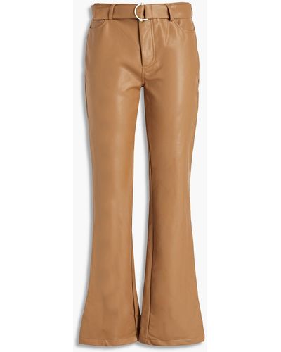 Nicholas Arya Belted Faux Leather Bootcut Pants - Multicolour