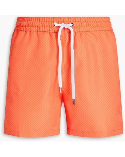 Frescobol Carioca Short-length Printed Swim Shorts - Orange