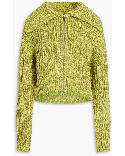 3.1 Phillip Lim Marled Ribbed Cotton Cardigan - Yellow