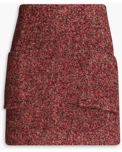 REMAIN Birger Christensen Bouclé-tweed Mini Skirt - Red