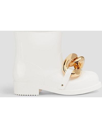 JW Anderson Chain-embellished Rubber Rain Boots - White