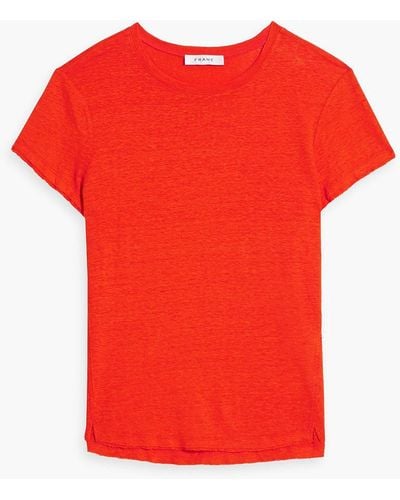 FRAME Easy True Linen-jersey T-shirt - Orange