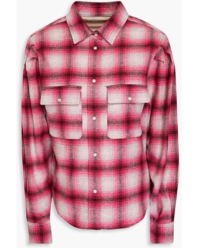 Isabel Marant Reosi Checked Wool-blend Flannel Shirt - Pink
