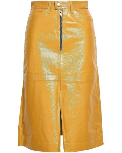 SPRWMN Cracked Patent-leather Skirt - Yellow