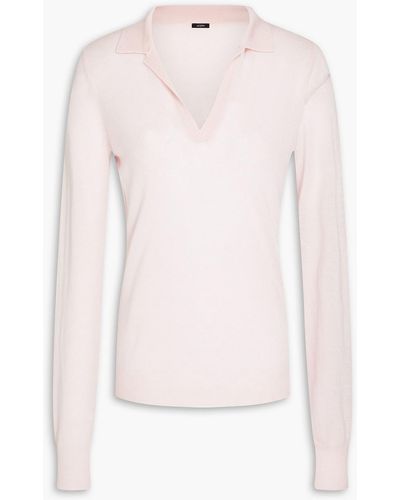 JOSEPH Cashmere Polo Sweater - Pink
