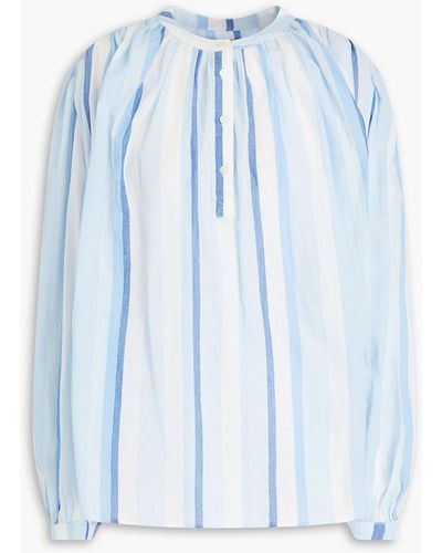 Claudie Pierlot Baya Striped Cotton Blouse - Blue