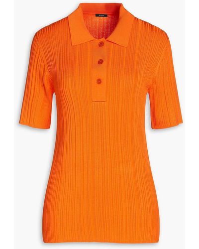JOSEPH Satiny pullover aus rippstrick mit polokragen - Orange