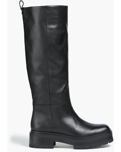 Sam Edelman Larina Leather Platform Knee Boots - Black