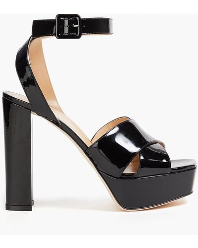 Sergio Rossi Vernice Patent-leather Platform Sandals - Black