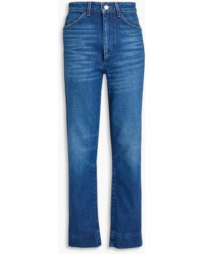 RE/DONE Hoch sitzende jeans mit geradem bein in ausgewaschener optik - Blau