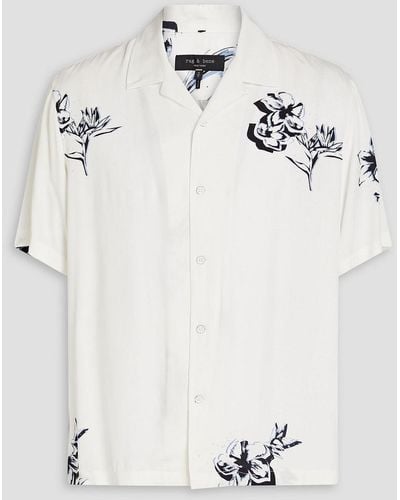 Rag & Bone Avery hemd aus twill mit floralem print - Weiß