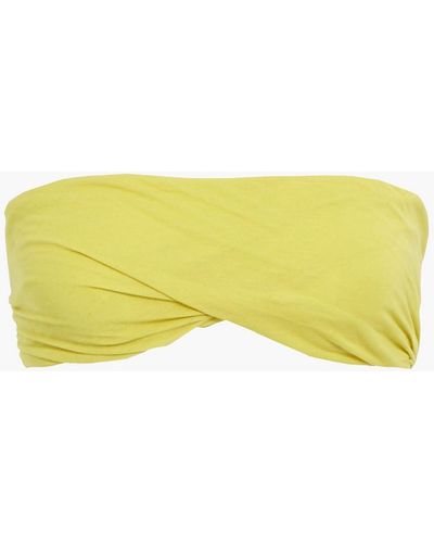 Rick Owens Ruched Stretch-jersey Bra Top - Yellow