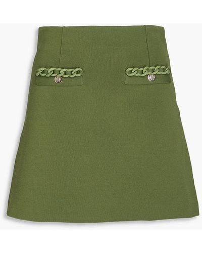 Maje Chain-embellished Knitted Mini Skirt - Green